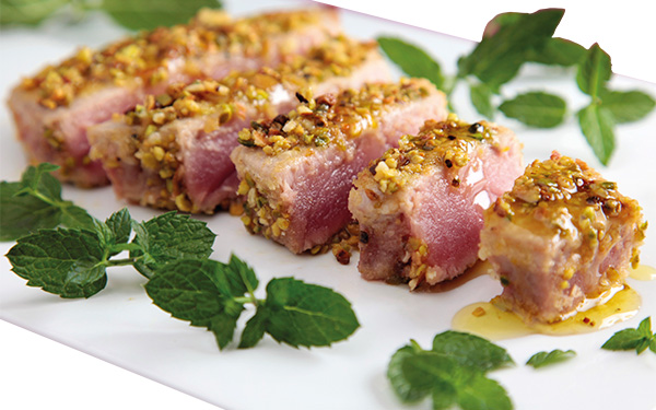 Pistachio and chestnut crusted tuna 1